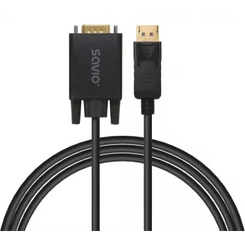 SAVIO DisplayPort į VGA (D-Sub) laidas 1,8 m, juodas