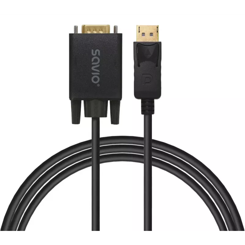 SAVIO DisplayPort į VGA (D-Sub) laidas 1,8 m, juodas