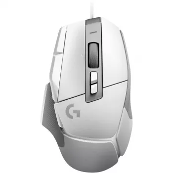 Žaidimų pelės rinkinys Logitech G G502 X su G240 kietuoju pelės kilimėliu – dešinei rankai, optinis 25600 DPI, USB Type-A, 13 mygtukų, baltas