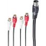 Garso kabelis ShiverPeaks BS10231 0,2 m DIN (5 kontaktų) 4 x RCA juodas
