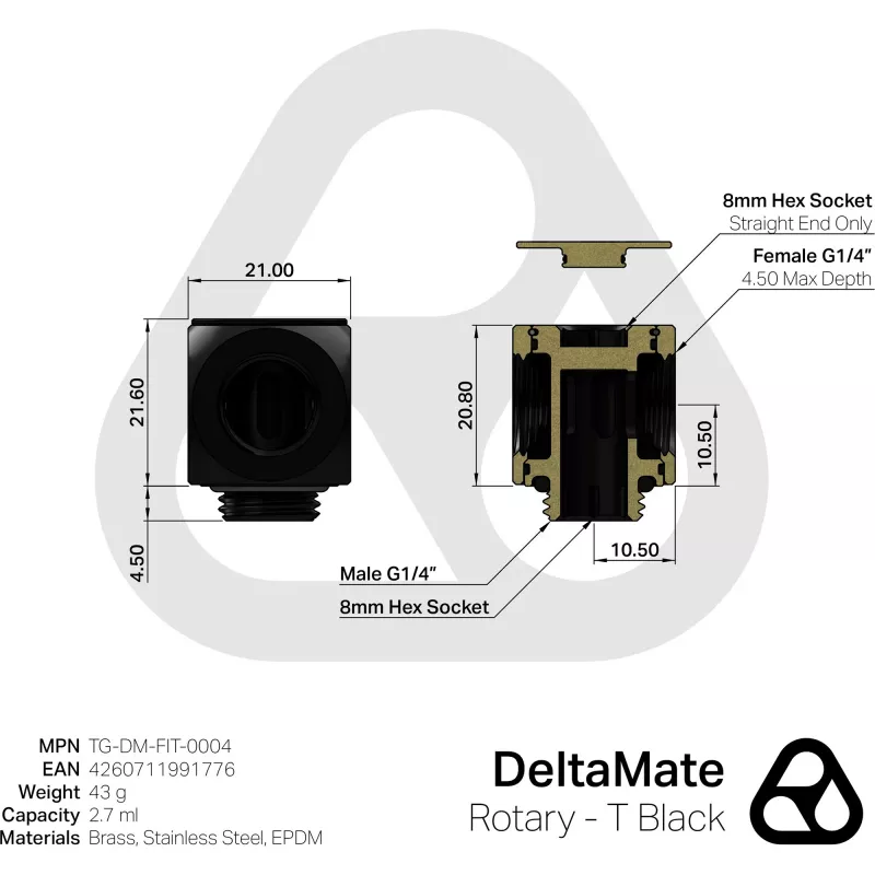 Thermal Grizzly DeltaMate Rotary - T juoda (TG-DM-FIT-0004)