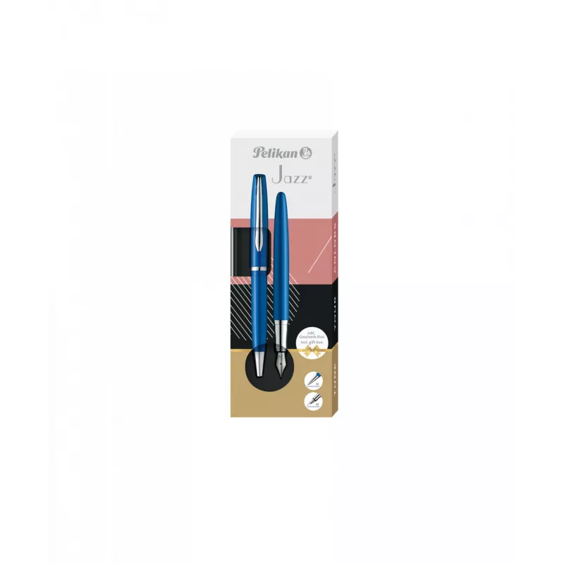 Rašiklių rinkinys Pelikan Jazz Noble Elegance Blue Silver – parkeris ir tušinukas