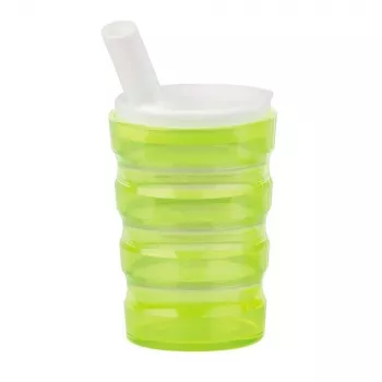 Pagalbinis gėrimo puodelis PDS CARE 21013 - 200 ml geltonas polipropilenas, su dangteliu, apsaugantis nuo išsiliejimo