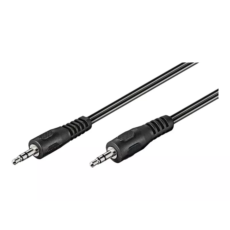 Wentronic Goobay 3,5 mm garso jungiamasis laidas, juodas, 2,5 m - kištukas 3,5 mm (3 kontaktai, stereo) > kištukas 3,5 mm (3 kontaktai, stereo) (50449)
