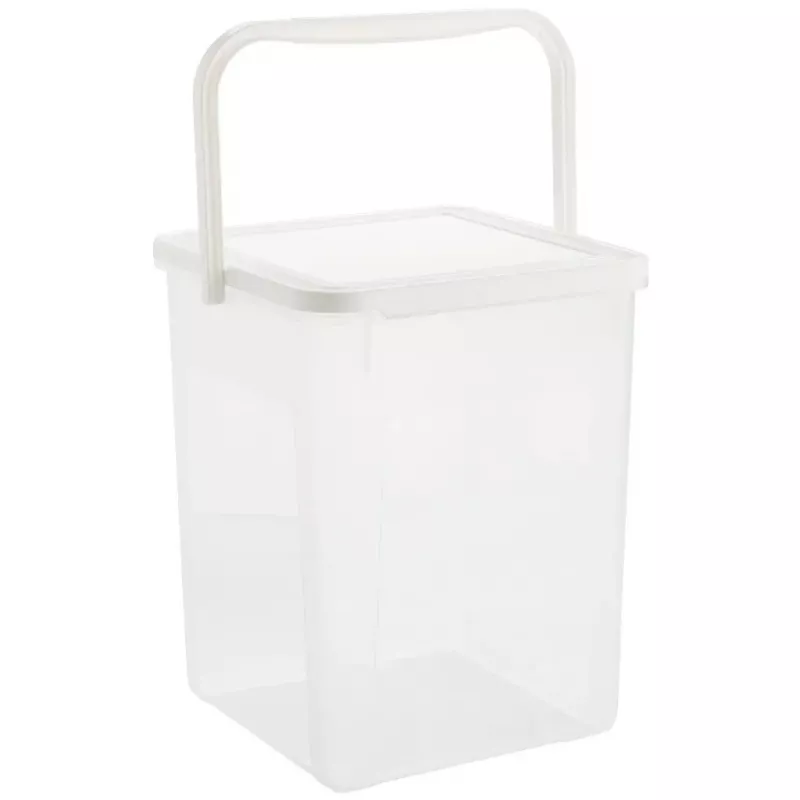 Plastikinis indas skystiems plovikliams Rotho Basic 9 L baltas su dangteliu ir pakabinimo anga