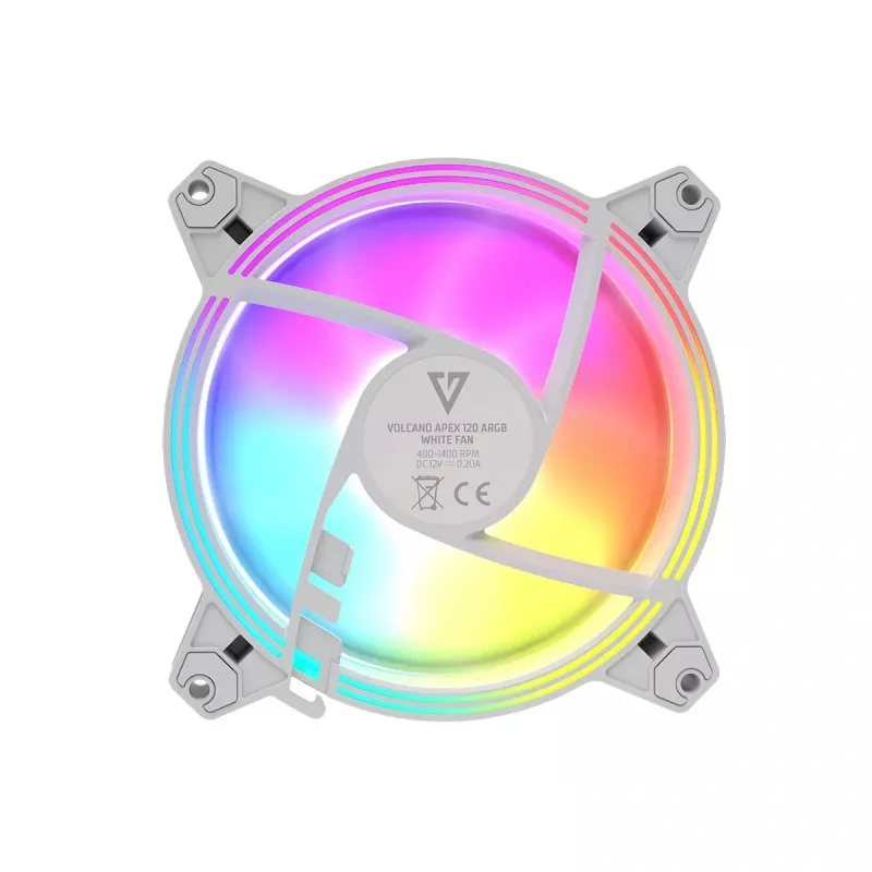 120 mm ventiliatorius korpusui MODECOM VOLCANO APEX 120 ARGB White