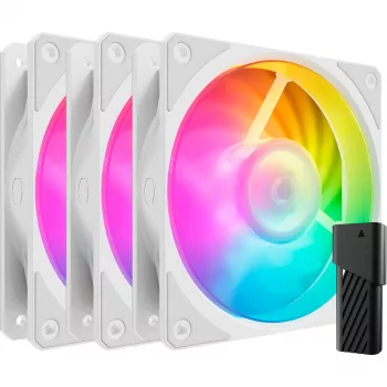 COOLER MASTER Mobius 120P ARGB 120 mm baltas 3 vienetų rinkinys