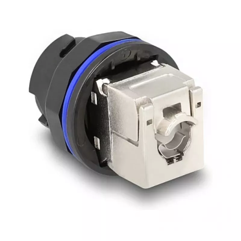Delock 67047 RJ45 Cat.6A komutacinė panelinė jungtis su LSA gnybtais, juoda