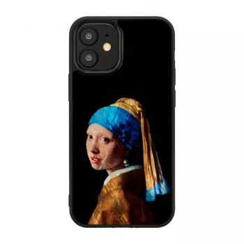 Apsauginis dėklas iKins Apple iPhone 12 mini – Dizainas: Mergina su perlų auskaru