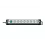 Brennenstuhl Premium-Line 8-fach schwarz/lichtgrau Premium-Line Steckdosenleiste 8-fach schwarz/lichtgrau, 5 m Kabel H05VV-F 3G1,5, Mit Schalter, Stab