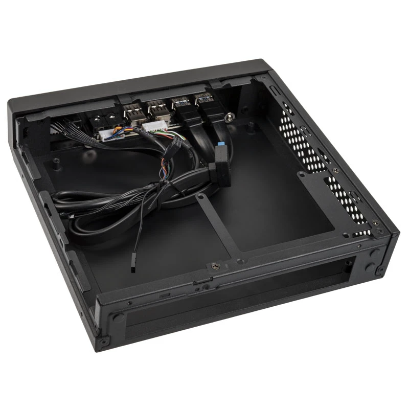 Akasa Cypher MX3 Mini Tower - korpusas - SGCC - juodas - Thin Mini-ITX - kietasis diskas - maitinimas (A-ITX38U3-M1B)