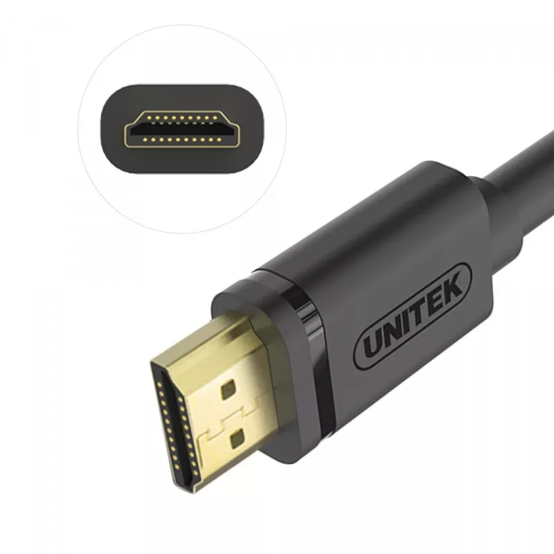 HDMI kabelis UNITEK Y-C137M 1,5 m HDMI A tipas (Standartinis) Juodas