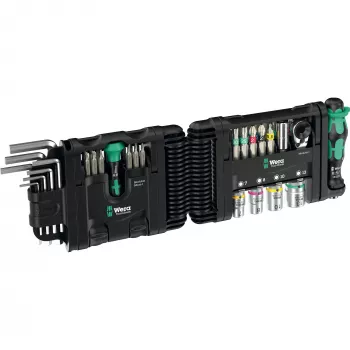 Įrankių rinkinys Wera Tool-Check Modular Set 1 – 50 dalių modulinis dirbtuvės rinkinys, įvairūs antgaliai ir lizdai
