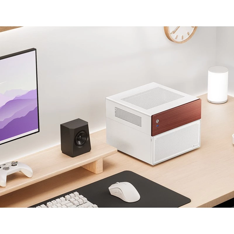 Kompiuterio korpusas Micro Tower Jonsbo N4 WHITE Mini-ITX su grūdintu stiklu
