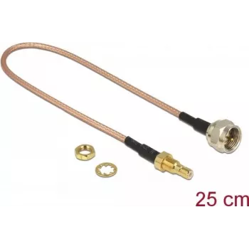 Koaksialinis kabelis DeLOCK 13025 0,25 m SMB F rudas