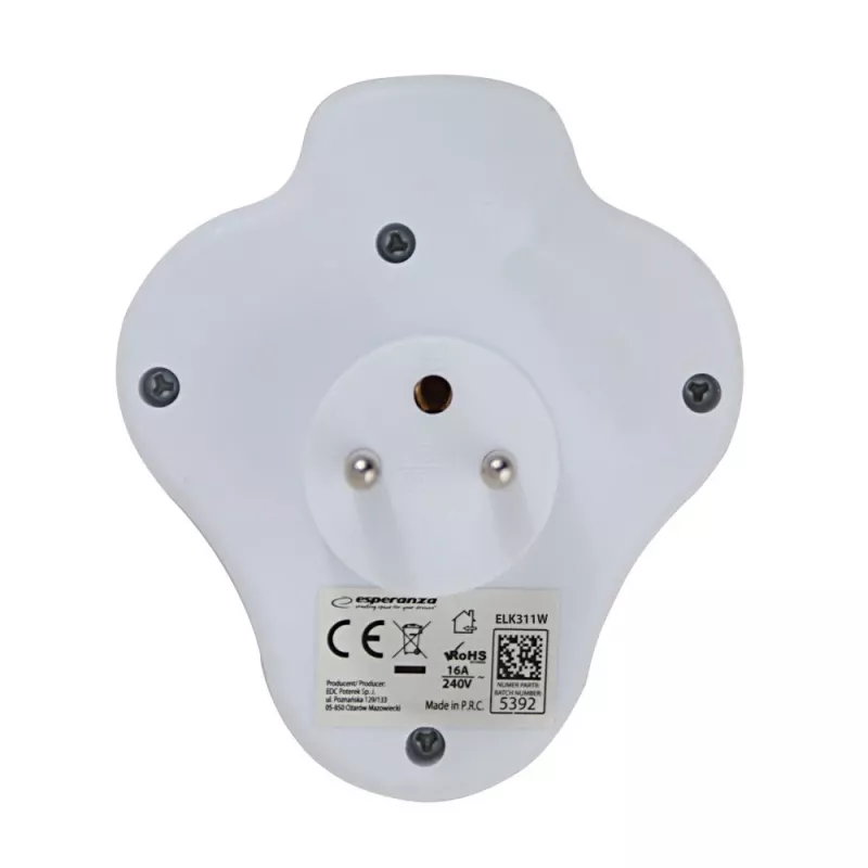Esperanza ELK311W Elektros skirstytuvas 2 GN. USB-C USB-A ĮJUNGTA. Baltas