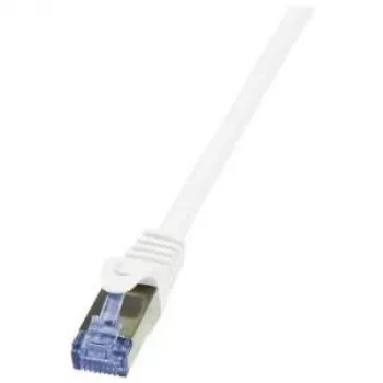 Tinklo kabelis LogiLink 0,5 m Cat.6A RJ-45 S/FTP baltas