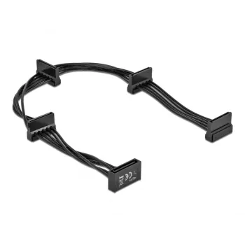 SATA maitinimo kabelis DeLOCK 60395 0,4 m SATA 15 kaiščių 4 × SATA 15 kaiščių Juodas