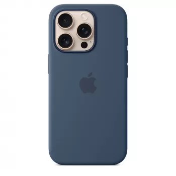 Silicone dėklas su MagSafe, skirtas iPhone 16 Pro – Denim