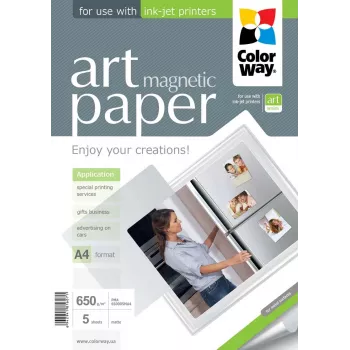 Colorway ART Magnetinis nuotraukų popierius A4, matinis, 650 g/m², 5 lapų pakuotė
