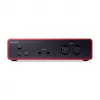 Audio sąsaja Focusrite Scarlett 2i2 4th Gen – 2 įėjimai / 2 išėjimai USB-C, 24 bitai / 192 kHz, 69 dB stiprintuvai, stalinė, juoda/raudona