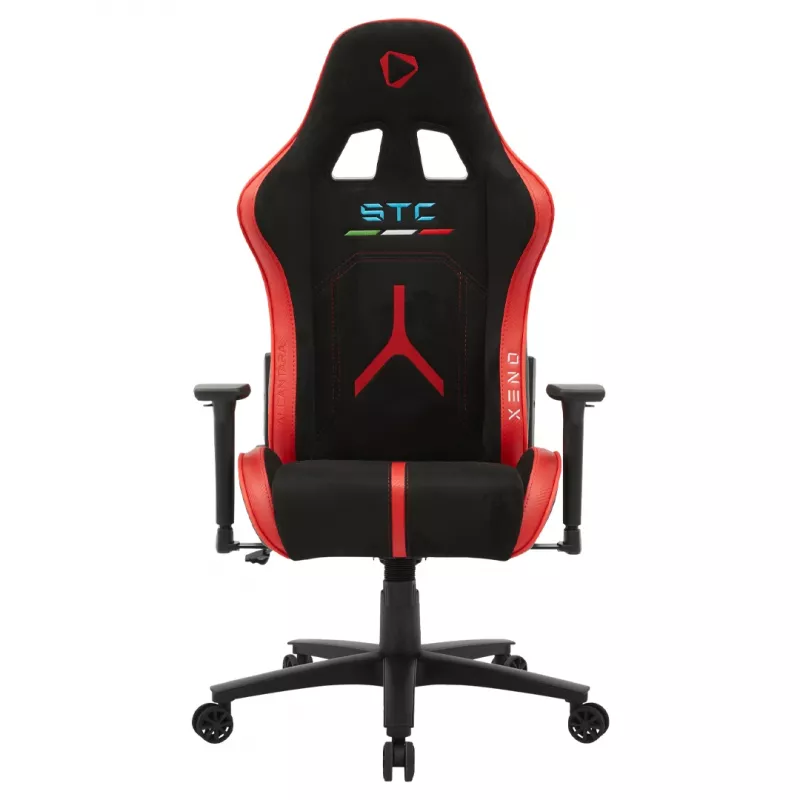 ONEX STC Alcantara L Series biuro/kompiuterinė kėdė su porankiais, AirSuede, juoda/raudona