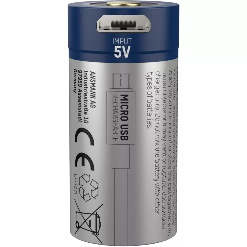 Ansmann 16340 Ličio jonų įkraunama baterija 850 mAh 3,6 V su Micro USB įėjimu 1300-0015