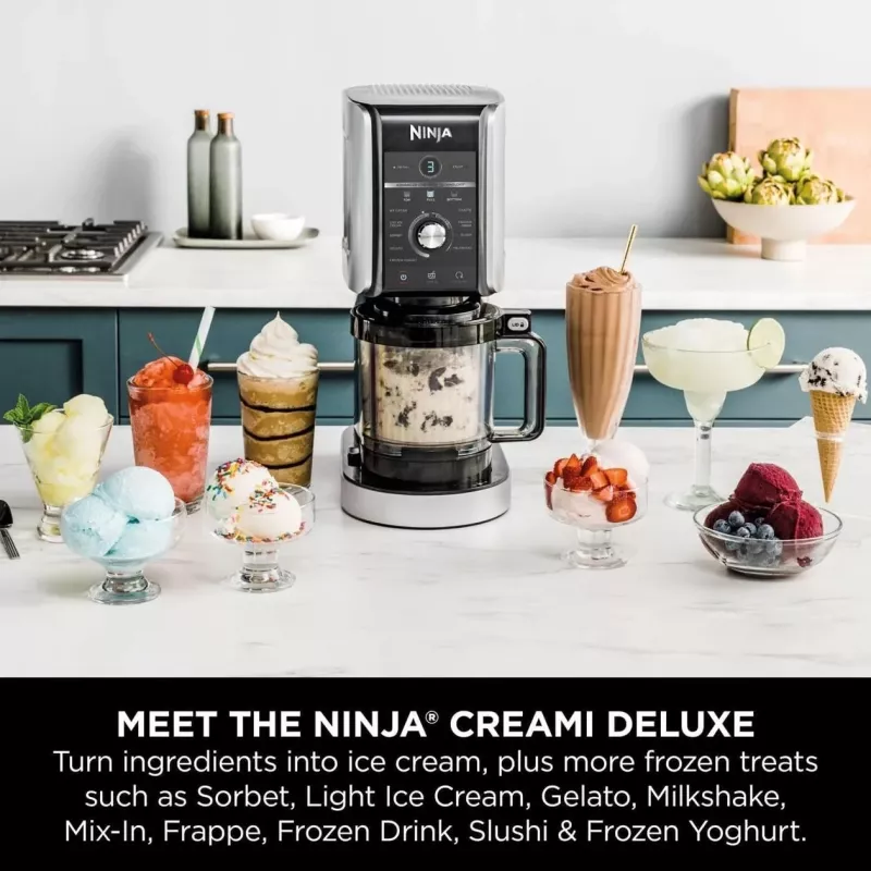 Ninja Creami Deluxe NC502CH, Ledų ir ledų gaminimo aparatas, Juodas