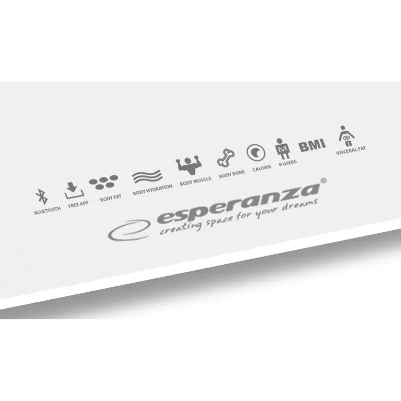 Esperanza EBS016W belaidės svarstyklės Square White asmeninės elektroninės svarstyklės