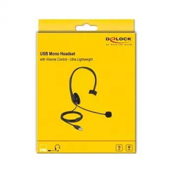 Ausinės DeLOCK USB Mono su garsumo valdymu