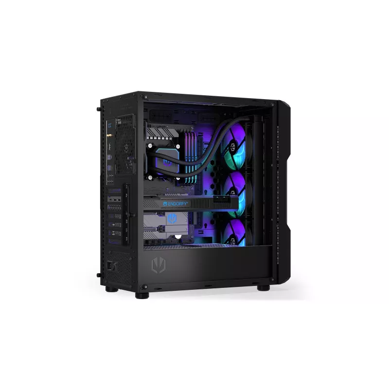 Skysčio aušintuvas ENDORFY Navis F360 ARGB Juodas – 360 mm radiatorius, 3x 120×25 mm ventiliatoriai, 250–1800 RPM, siurblys 1600–2600 RPM, LGA 1700/AM5/AM4