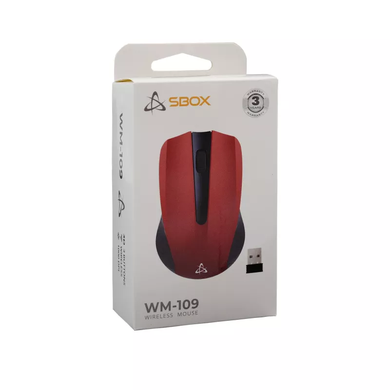 Belaidė pelė SBOX WM-109 USB Type-A raudona