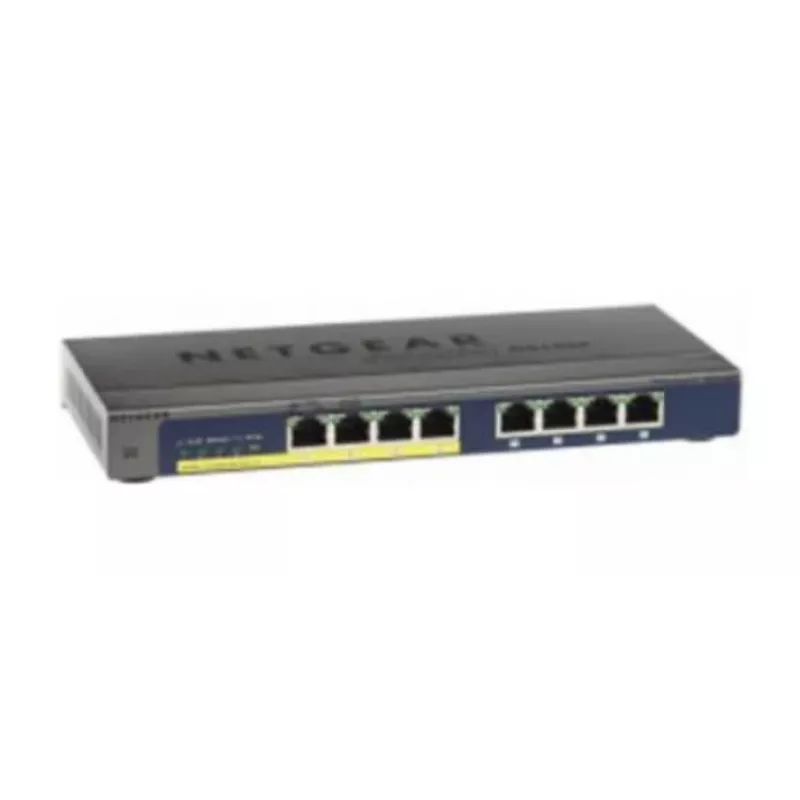 NETGEAR GS108PP nevaldomas Gigabit Ethernet (10/100/1000) jungiklis su PoE, juodas