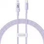 Greito įkrovimo USB-C – Lightning laidas Baseus Gem 1 m 20 W violetinis, nailono pynė, 7 kontaktų Lightning
