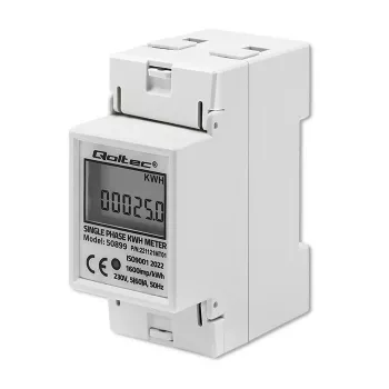 Vienfazis elektros energijos skaitiklis QOLTEC 50899 230 V 50 Hz, 5(60) A, 1.0 klasė, LCD