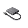 USB-C į HDMI ir DisplayPort adapteris GEMBIRD A-CM-HDMIFDPF-01, 4K 60Hz, juodas