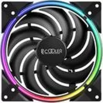 140 mm korpuso ventiliatorius PCCOOLER CORONA-MAX-FRGB, 1000–2000 RPM, ARGB apšvietimas