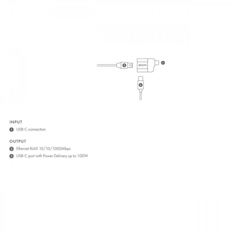 Sąsajos kortelė DICOTA D32048 USB-C į RJ-45