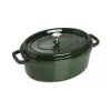 Staub La Cocotte 33 cm ovali ketaus puodas su emaliu, baziliko žalia
