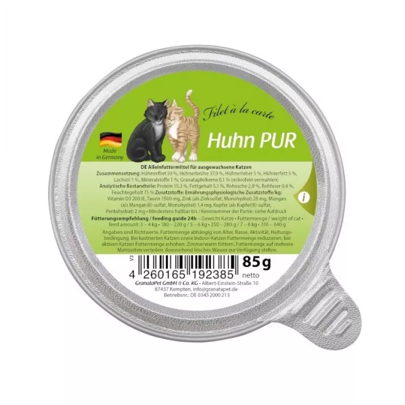 GRANATAPET Filet á la carte Chicken - šlapias kačių ėdalas - 85 g