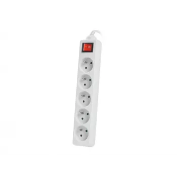 Prailginimo laidas Lanberg PS1-05E-0300-W 3m 5 kištukinių lizdų vidaus/lauko naudojimui baltas