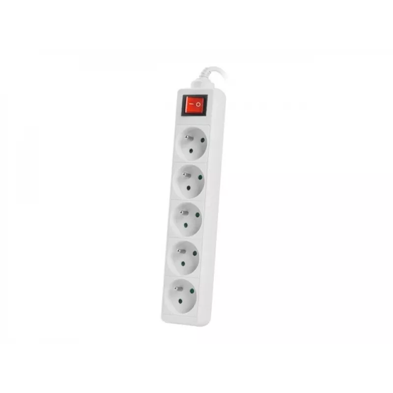 Prailginimo laidas Lanberg PS1-05E-0300-W 3m 5 kištukinių lizdų vidaus/lauko naudojimui baltas