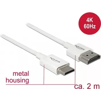 HDMI kabelis DeLOCK 85144 2 m HDMI A tipo C tipo Baltas