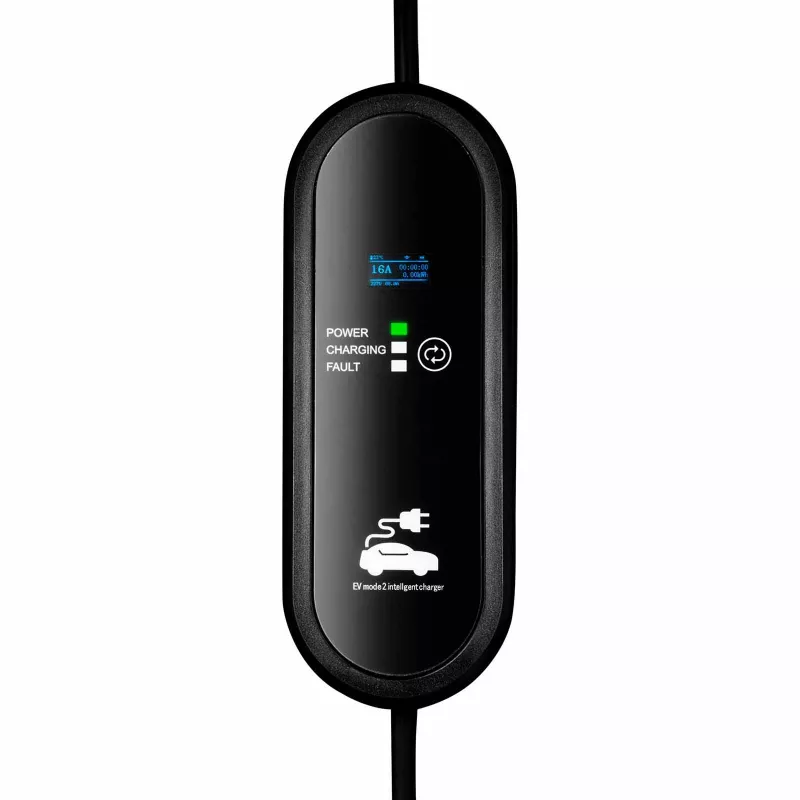 Akyga AK-EC-19 nešiojamasis elektromobilio įkroviklis Type 2 LCD 1 fazė 16A 3,8kW 5m