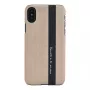 Dėklas iPhone X/XS – juoda oda su medžio akcentu, man and wood