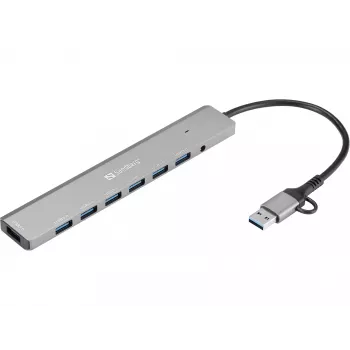 USB šakotuvas SANDBERG 136-66 – 7x USB 3.0 prievadai, išorinis maitinimas