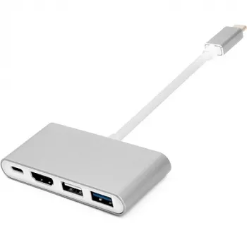 USB-C centras su HDMI ir 4x USB 2.0/3.0 prievadais