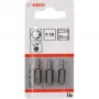 Bosch atsuktuvo antgalis Extra Hard, 3 vnt., Torx, T10, plienas, 25 mm