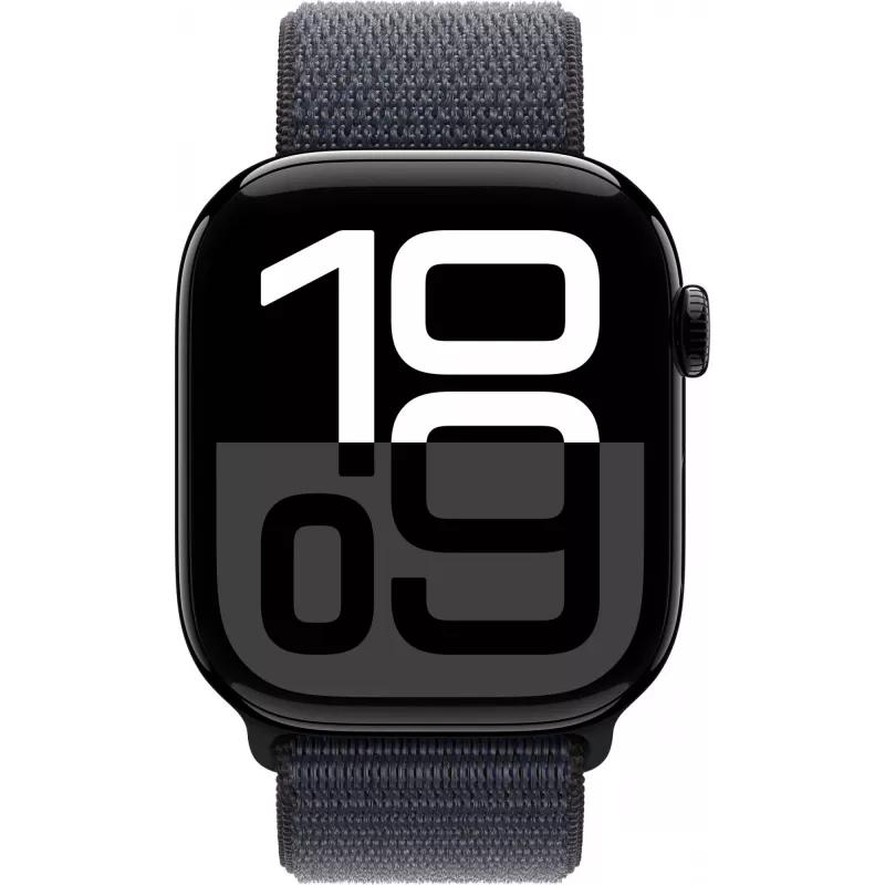 Apple Watch S10 Diamantschwarz Aliuminis Sport Loop Tinte GPS + Cellular 46mm MWY53QF/A 2024
