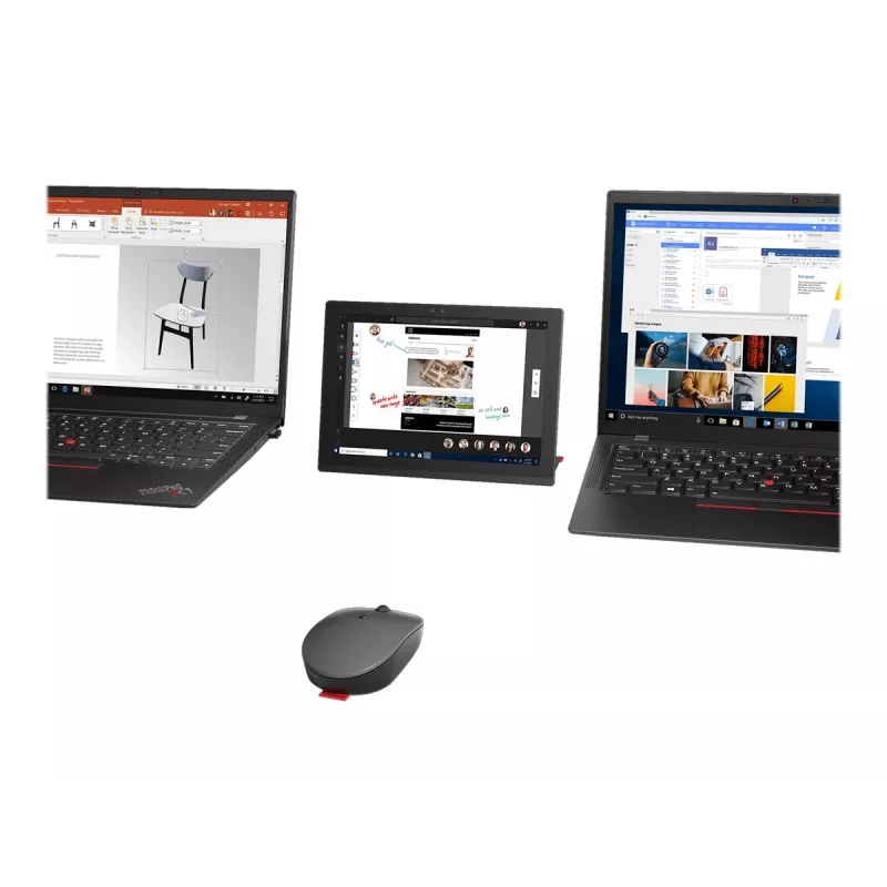 Lenovo Go belaidė daugiafunkcinė pelė, ambidekstrinė, RF belaidis + Bluetooth, optinė, 2400 DPI